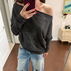 All saints off shoulder asymmetrical sweatshirt size 12